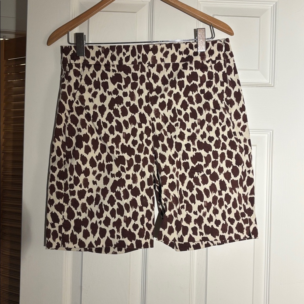 J Crew animal print side zipper pencil shorts